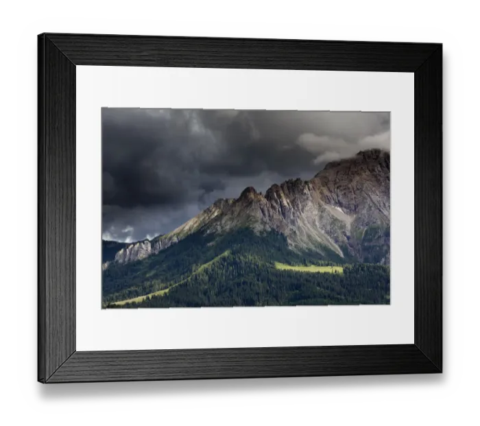 Framed Print : Mountain meadow with Latemar Mountain, stormy mood, Karerpass, Dolomiten, South Tyrol province, Trentino-Alto Adige, Italy Framed Print : Mountain meadow with Latemar Mountain, stormy mood, Karerpass, Dolomiten, South Tyrol province, Trentino-Alto Adige, Italy
