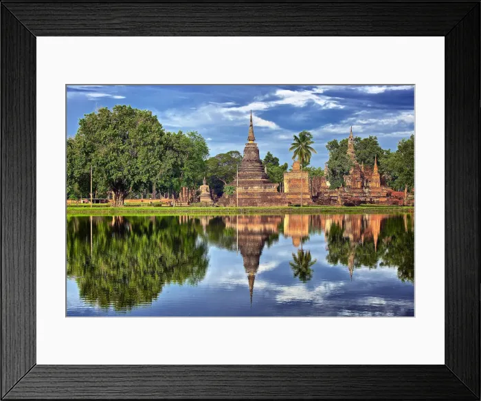 Framed Print : Reflections of Wat Mahathat, Sukhothai, Thailand Framed Print : Reflections of Wat Mahathat, Sukhothai, Thailand