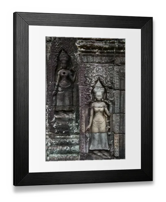 Framed Print : Carvings at Banteay Kdei Temple