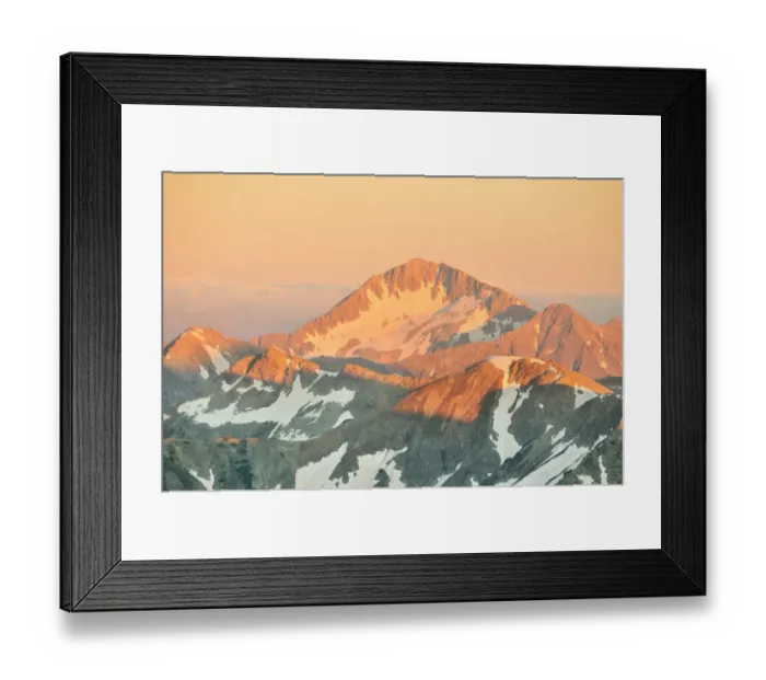 Framed Print : Alpenglow in mountains Framed Print : Alpenglow in mountains