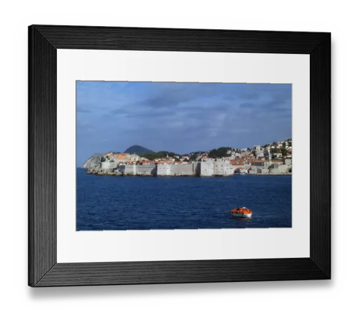 Framed Print : View of Dubrovnik from the sea, Croatia Framed Print : View of Dubrovnik from the sea, Croatia