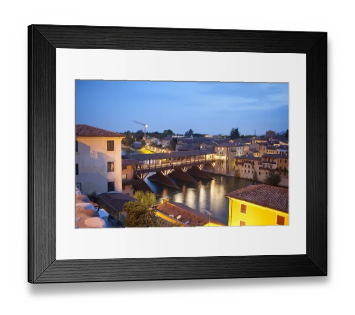 Framed Print : The famous wood bridge on Brenta river Framed Print : The famous wood bridge on Brenta river
