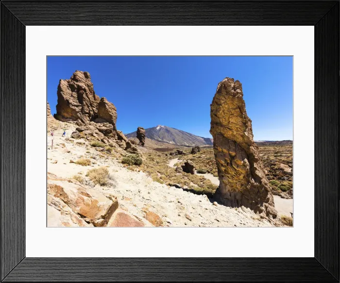 Framed Print : Lava rocks with the Pico del Teide volcano at back, Teide National Park, UNESCO World Heritage Site, Vilaflor, Provinz Santa Cruz de Tenerife, Tenerife, Canary Islands, Spain