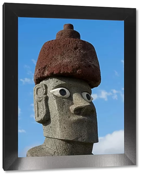 Moai statue, head, Easter Island, Chile