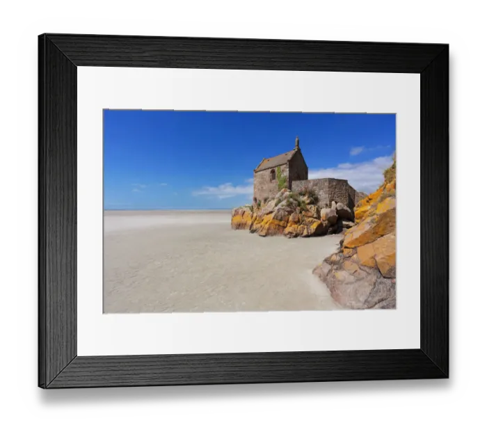Framed Print : A small ancient chapel near Mt. St. Michel / France Framed Print : A small ancient chapel near Mt. St. Michel / France