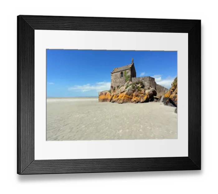 Framed Print : Little chapel behind Mt. St. Michel / France Framed Print : Little chapel behind Mt. St. Michel / France
