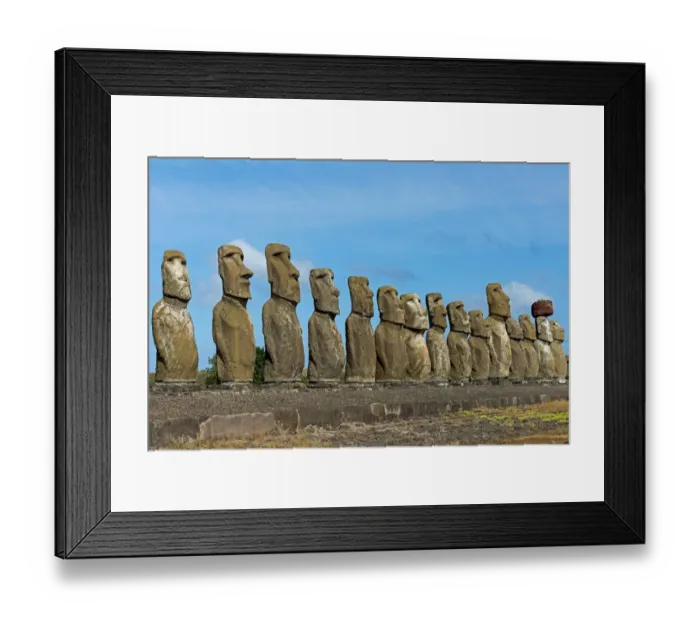 Framed Print : Row of Moai statues, Rano Raraku, Easter Island, Chile Framed Print : Row of Moai statues, Rano Raraku, Easter Island, Chile