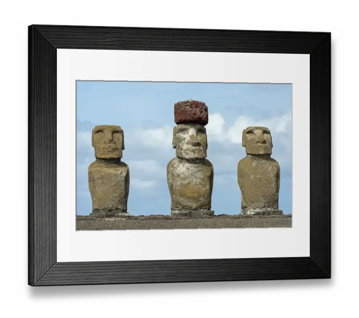 Framed Print : Three Moai statues, Rano Raraku, Easter Island, Chile Framed Print : Three Moai statues, Rano Raraku, Easter Island, Chile