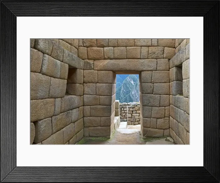Framed Print : View though a doorway of a typical Incan wall, UNESCO World Heritage Site, Machu Picchu, Peru Framed Print : View though a doorway of a typical Incan wall, UNESCO World Heritage Site, Machu Picchu, Peru