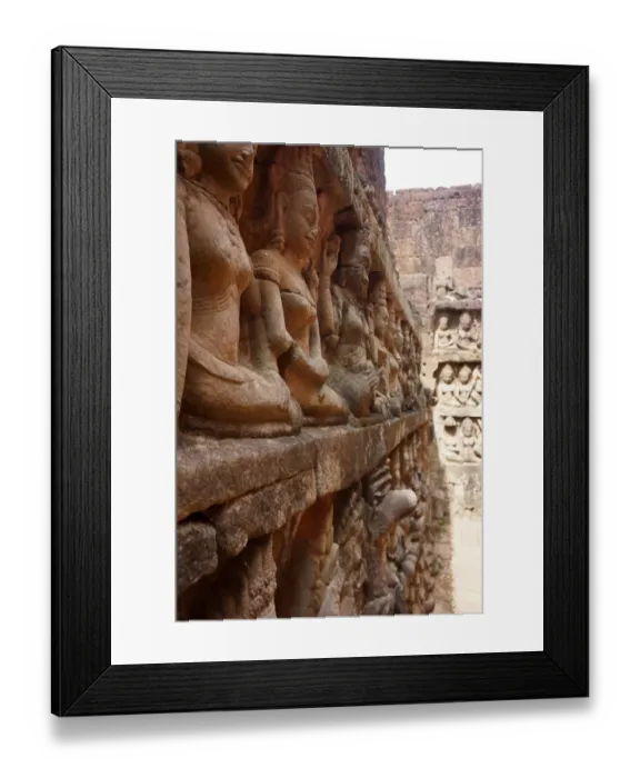 Framed Print : Bas relief carvings, The Terrace of the Elephants Framed Print : Bas relief carvings, The Terrace of the Elephants