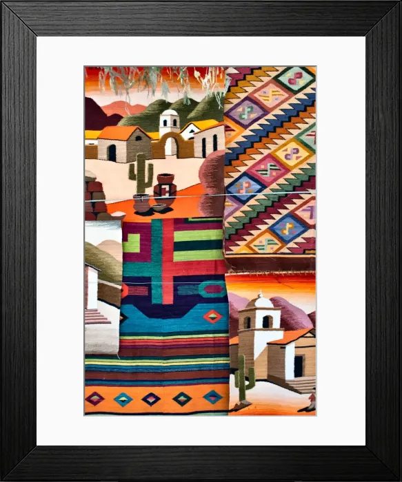 Framed Print : Rugs, Purmamarca Framed Print : Rugs, Purmamarca