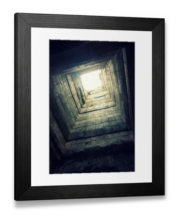 Framed Print : Natural light entering top of Angkor temple ruins Framed Print : Natural light entering top of Angkor temple ruins