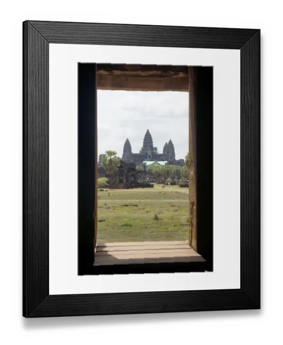 Framed Print : Angkor Wat temple viewed through window