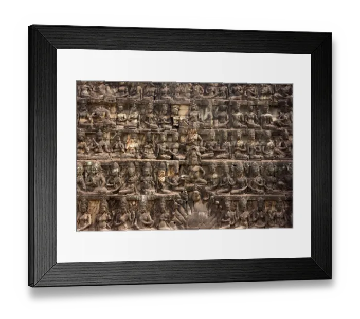 Framed Print : Bas-relief in the Terrace of the Elephants Framed Print : Bas-relief in the Terrace of the Elephants
