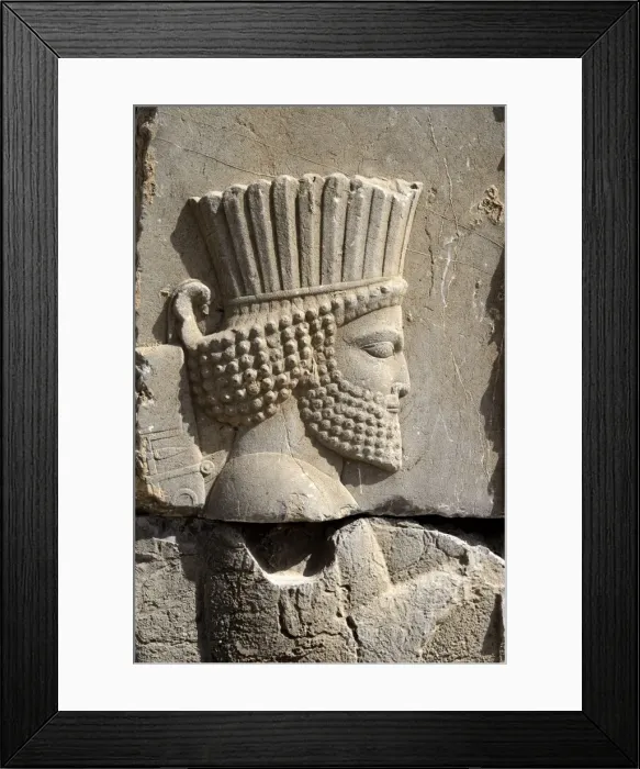 Framed Print : Bas-relief of a Persian guard Framed Print : Bas-relief of a Persian guard