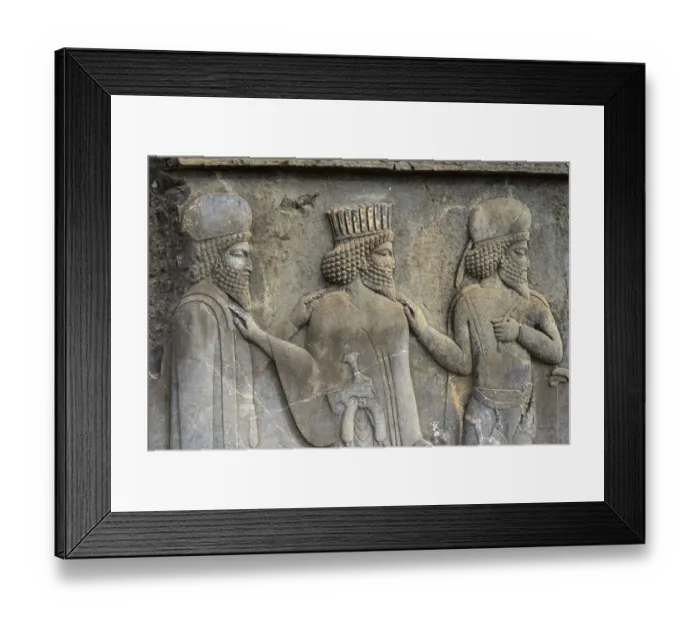 Framed Print : Bas-relief depicting Medianand pesian dignitaries Framed Print : Bas-relief depicting Medianand pesian dignitaries