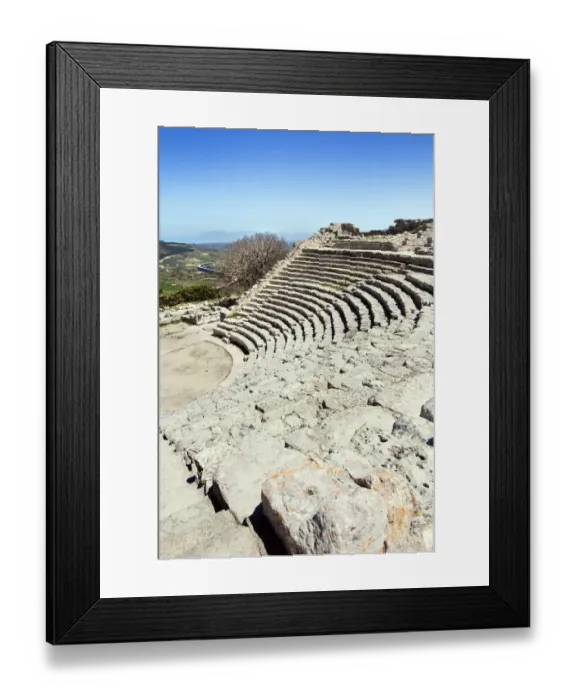 Framed Print : View of Segesta Theater in Sicily, Italy Framed Print : View of Segesta Theater in Sicily, Italy