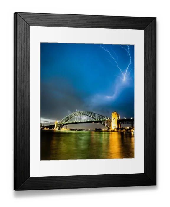 Framed Print : Thunder on Sydney Bridge Framed Print : Thunder on Sydney Bridge