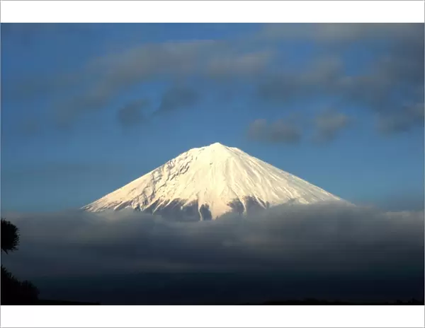 Mount Fuji on clouds