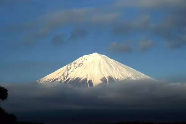 Mount Fuji on clouds