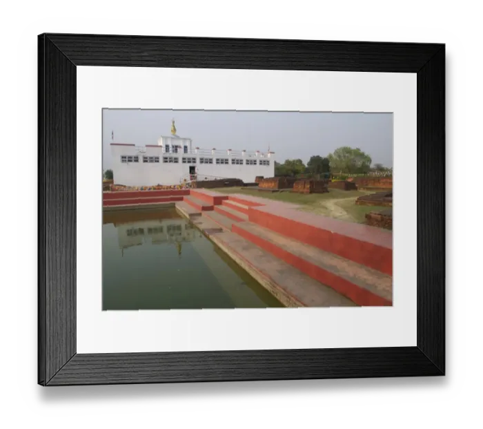 Framed Print : Maya Devi temple and pond Framed Print : Maya Devi temple and pond