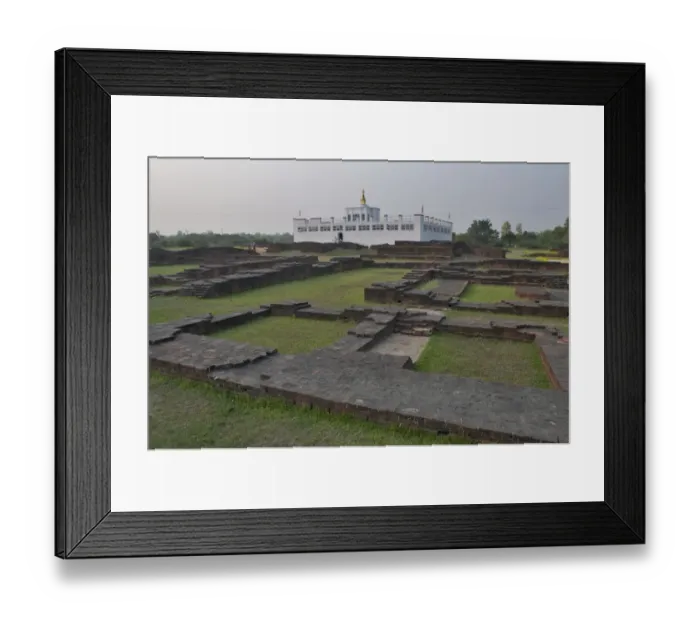 Framed Print : Maya Devi temple and ancient templefoundations Framed Print : Maya Devi temple and ancient templefoundations
