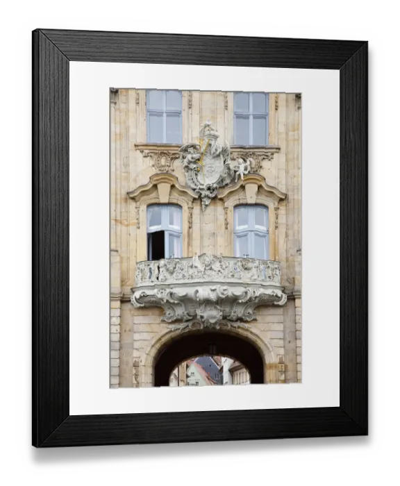 Framed Print : An Old House With An Ornate Balcony Framed Print : An Old House With An Ornate Balcony