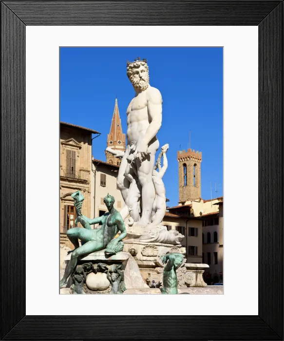 Framed Print : Neptune fountain, Piazza della Signoria, Florence Framed Print : Neptune fountain, Piazza della Signoria, Florence