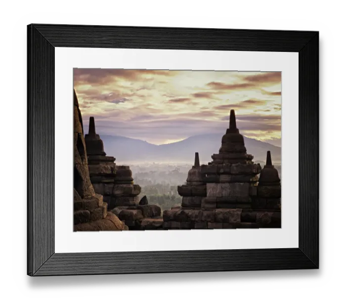 Framed Print : Morning in Borobudur Temple Framed Print : Morning in Borobudur Temple
