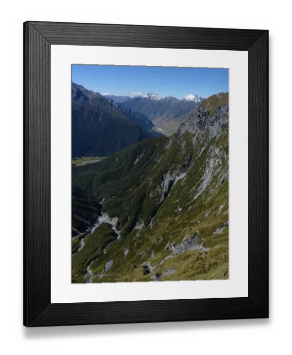 Framed Print : West Maukituki Valley from Cascade Saddle Framed Print : West Maukituki Valley from Cascade Saddle