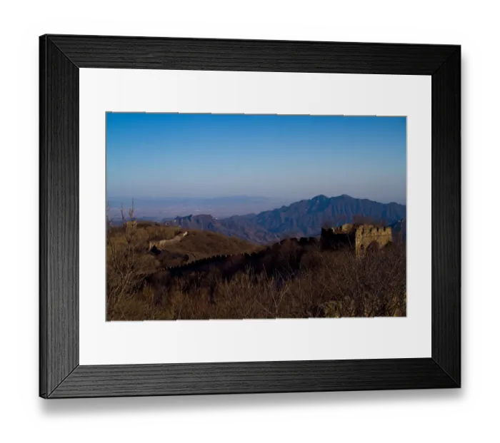 Framed Print : Great Wall of China with mountain range