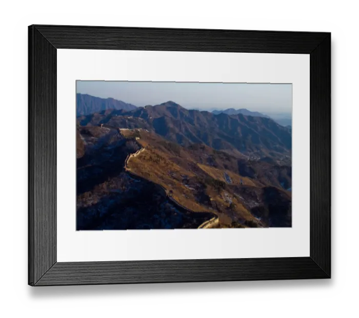 Framed Print : Great Wall of China extending over mountain range Framed Print : Great Wall of China extending over mountain range