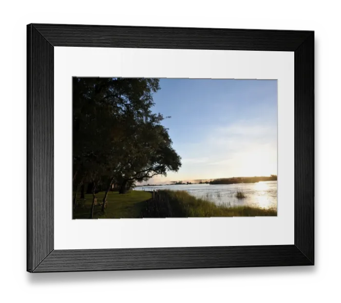 Framed Print : Sunset along The Victoria Falls in Zambia