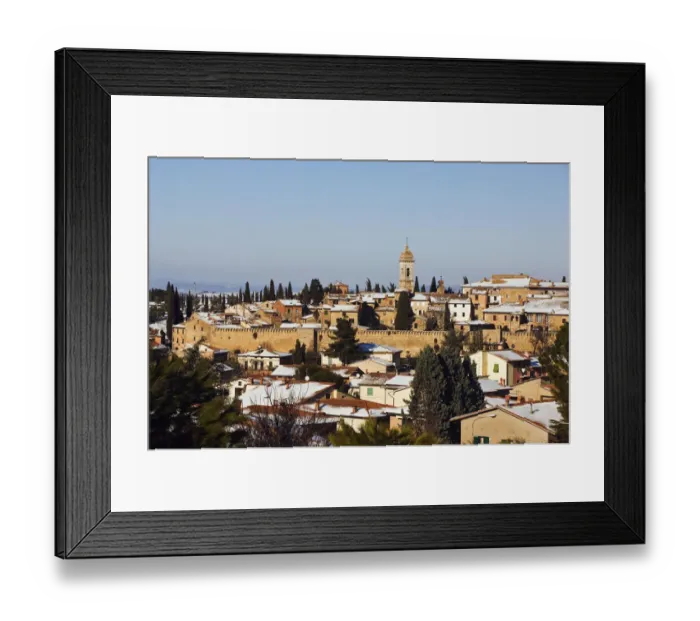 Framed Print : San Quirico in winter, Val dOrcia, Tuscany, Italy, Europe