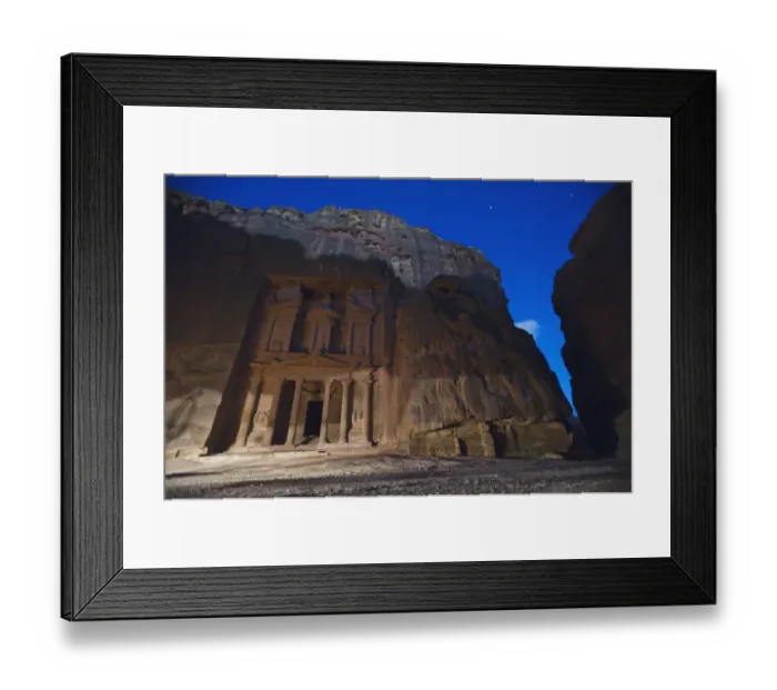 Framed Print : The Treasury At Night In The Nabatean City Framed Print : The Treasury At Night In The Nabatean City