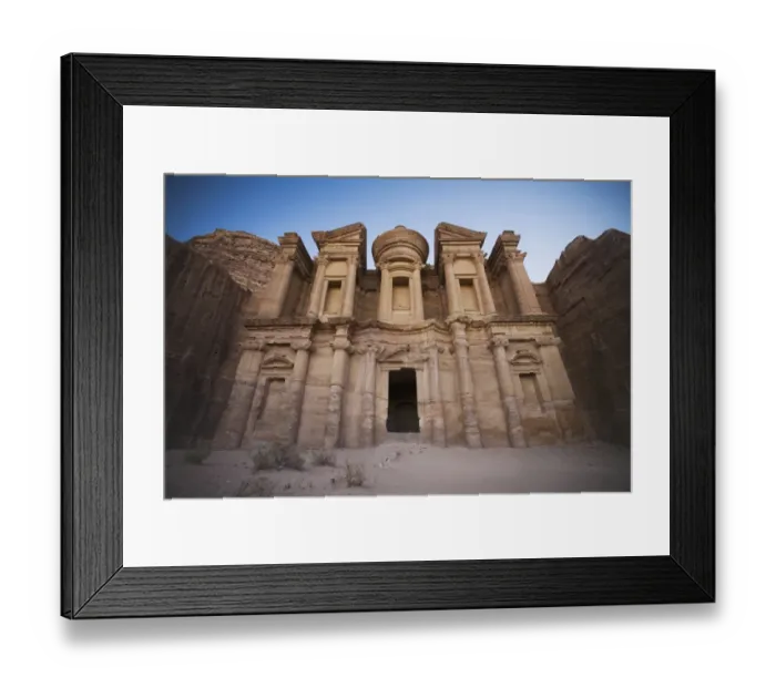 Framed Print : The Nabatean Architecture Of The Monastery At Dusk Framed Print : The Nabatean Architecture Of The Monastery At Dusk