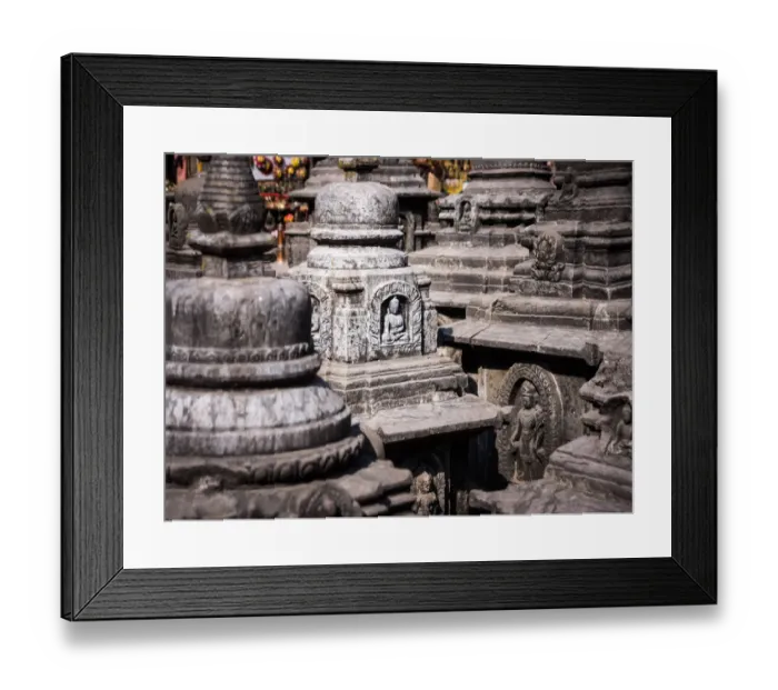 Framed Print : Small temples at Swayambhunath Kathmandu Nepal Framed Print : Small temples at Swayambhunath Kathmandu Nepal