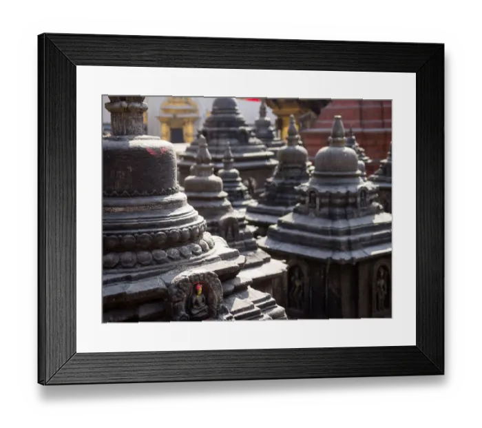 Framed Print : Small temples at Swayambhunath Kathmandu Nepal