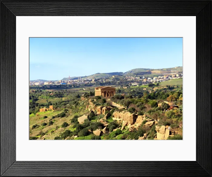 Framed Print : Concordia Temple view in Sicily Italy Framed Print : Concordia Temple view in Sicily Italy