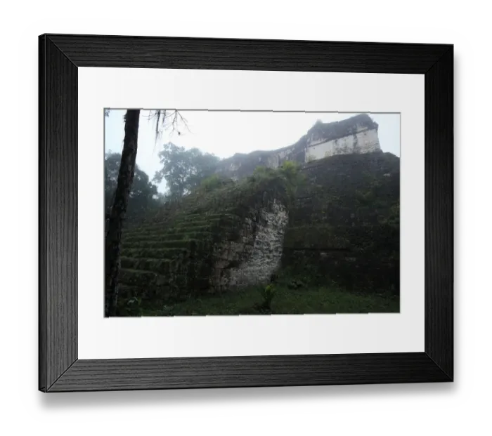 Framed Print : Mayan temple ruins in mist, Tikal, Guatemala Framed Print : Mayan temple ruins in mist, Tikal, Guatemala