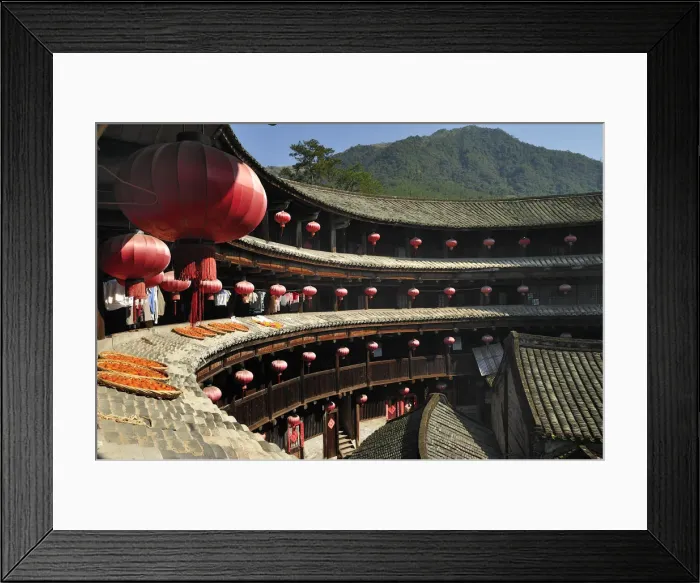 Framed Print : Hakka Tulou traditional Chinese housing, Fujian Framed Print : Hakka Tulou traditional Chinese housing, Fujian
