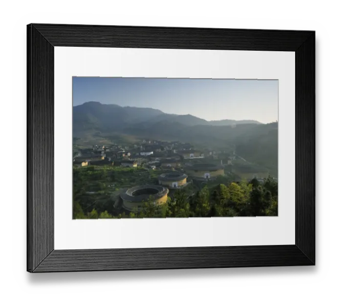 Framed Print : Chuxi Tulou Cluster at sunset Framed Print : Chuxi Tulou Cluster at sunset