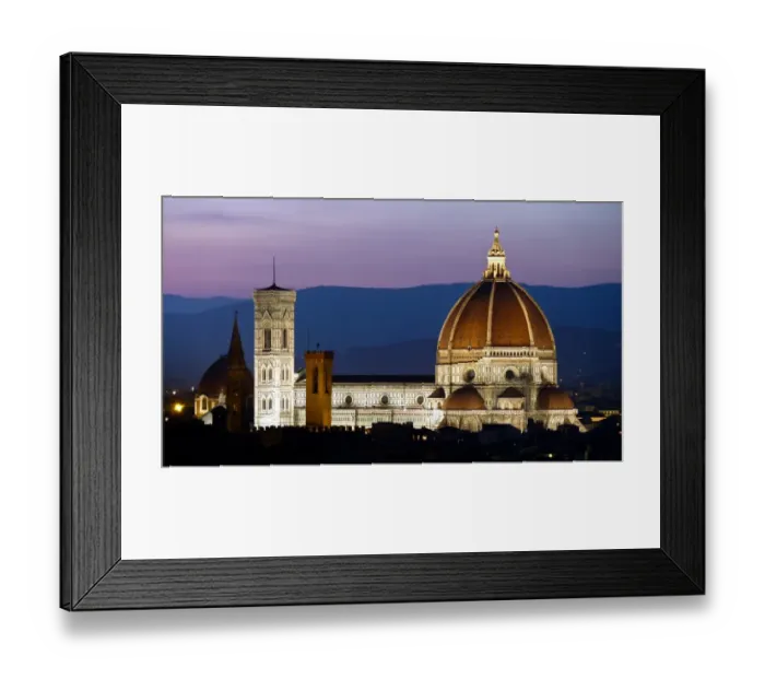 Framed Print : Florence Catherdral (Duomo) illuminated at dusk Framed Print : Florence Catherdral (Duomo) illuminated at dusk