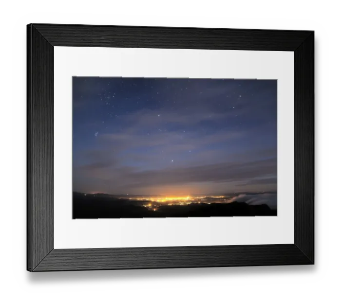 Framed Print : The city lights from Phuthaditjhaba at night Framed Print : The city lights from Phuthaditjhaba at night