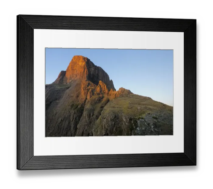 Framed Print : A sunkissed Sentinel Peak in the Drakensberg Framed Print : A sunkissed Sentinel Peak in the Drakensberg