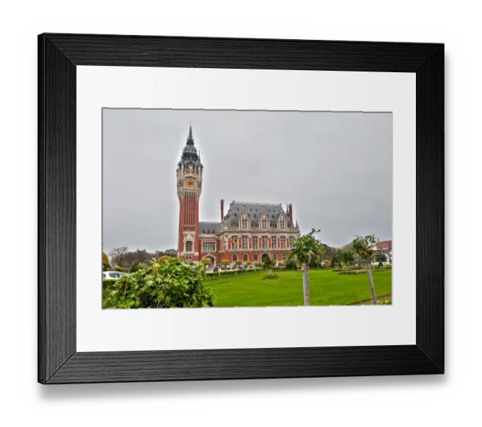 Framed Print : City hill of Calais in the department of Pas-de-Calais in Nord-Pas-de-Calais-Picardie region in Northern part of France Framed Print : City hill of Calais in the department of Pas-de-Calais in Nord-Pas-de-Calais-Picardie region in Northern part of France