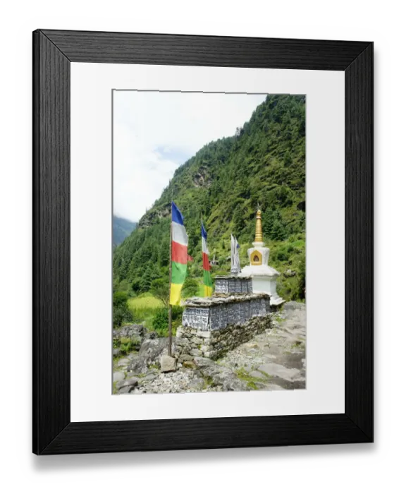 Framed Print : Mani stone wall inscribed with Buddhist Mantra Framed Print : Mani stone wall inscribed with Buddhist Mantra