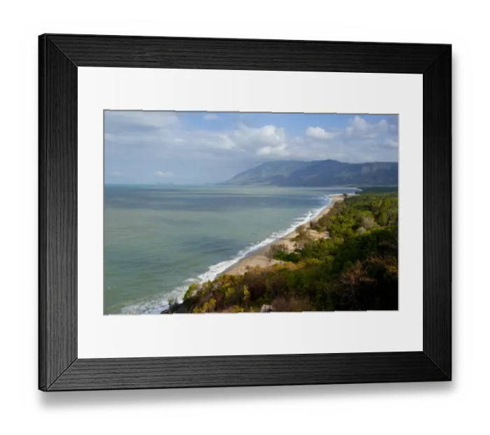Framed Print : Coastline, sand beach, Cape Tribulation, Queensland, Australia Framed Print : Coastline, sand beach, Cape Tribulation, Queensland, Australia