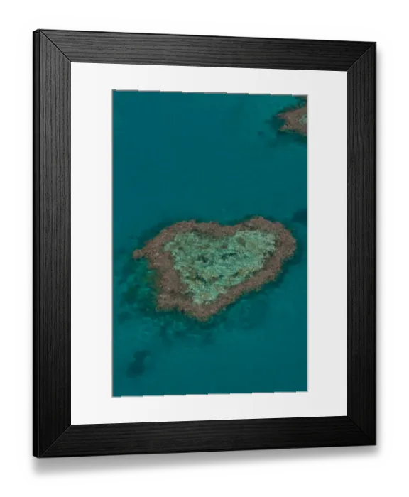 Framed Print : Aerial view, Heart Reef, Great Barrier Reef, UNESCO World Heritage Site, Queensland, Australia Framed Print : Aerial view, Heart Reef, Great Barrier Reef, UNESCO World Heritage Site, Queensland, Australia