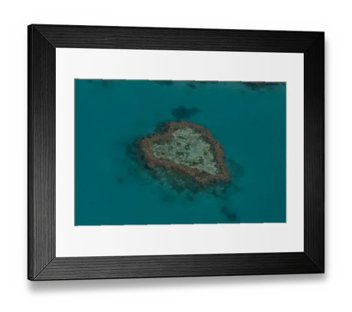 Framed Print : Aerial view, Heart Reef, Great Barrier Reef, UNESCO World Heritage Site, Queensland, Australia Framed Print : Aerial view, Heart Reef, Great Barrier Reef, UNESCO World Heritage Site, Queensland, Australia